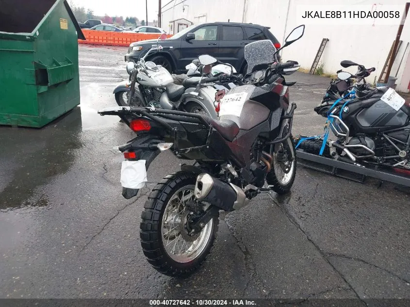 2017 Kawasaki Kle300 B VIN: JKALE8B11HDA00058 Lot: 40727642