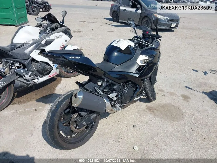 2019 Kawasaki Ex400 VIN: JKAEXKG19KDA28609 Lot: 40521821