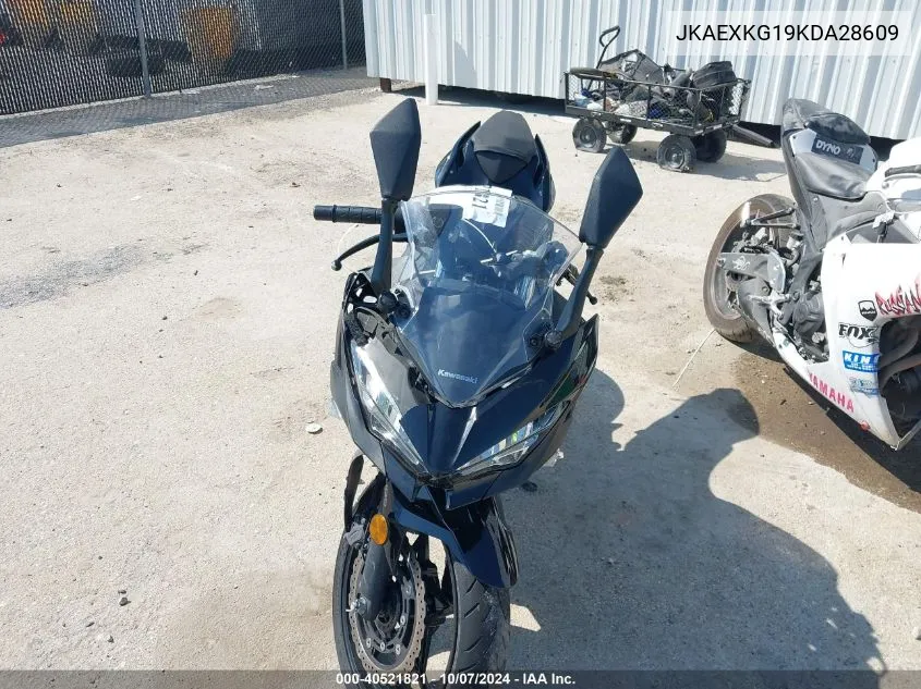 2019 Kawasaki Ex400 VIN: JKAEXKG19KDA28609 Lot: 40521821