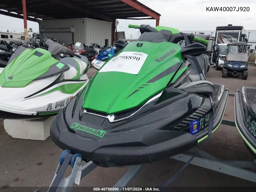 2020 Kawasaki Jt1500E9F VIN: KAW40007J920 Lot: 40798890