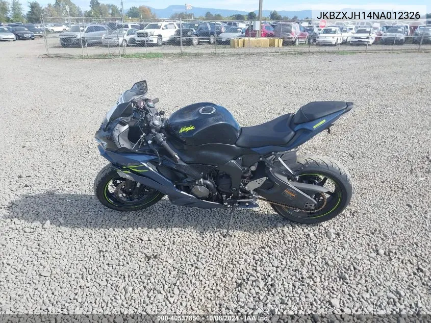 2022 Kawasaki Zx636 K VIN: JKBZXJH14NA012326 Lot: 40537856