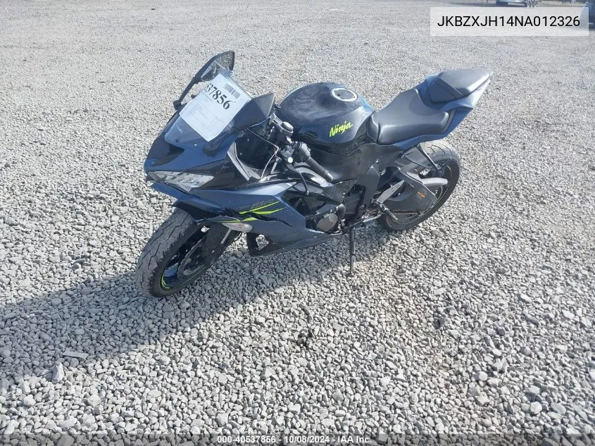 2022 Kawasaki Zx636 K VIN: JKBZXJH14NA012326 Lot: 40537856