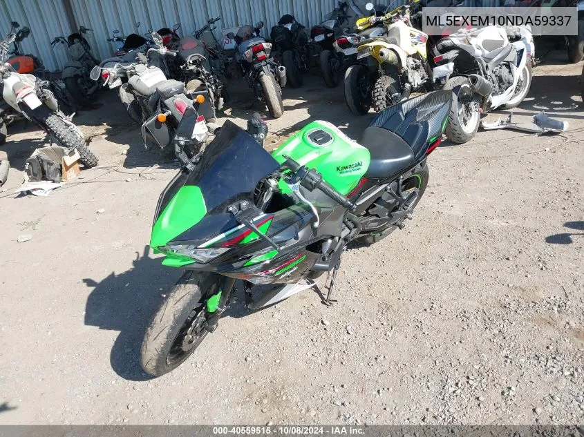 2022 Kawasaki Ex650 M VIN: ML5EXEM10NDA59337 Lot: 40559515