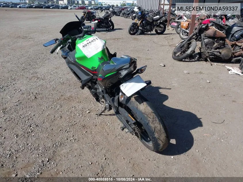 2022 Kawasaki Ex650 M VIN: ML5EXEM10NDA59337 Lot: 40559515