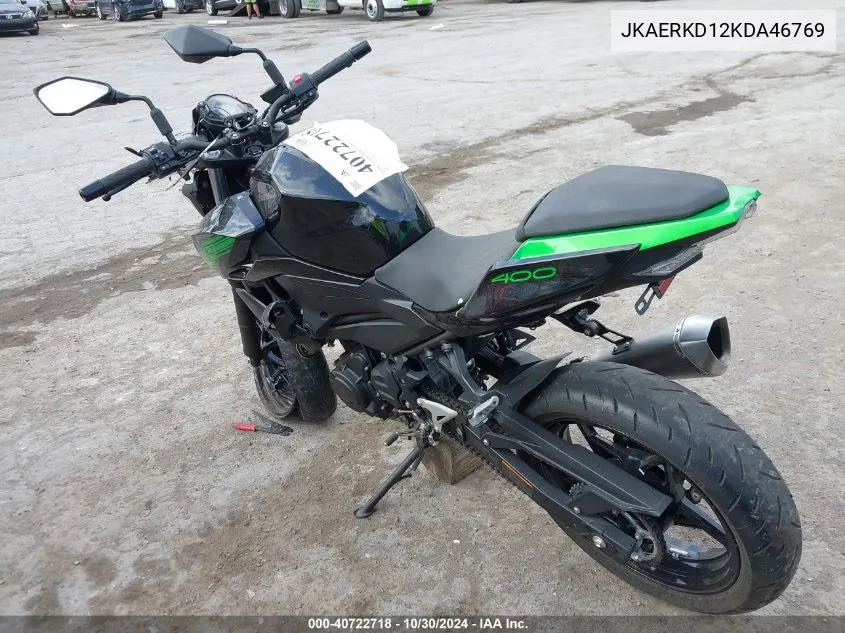 2019 Kawasaki Er400 D VIN: JKAERKD12KDA46769 Lot: 40722718