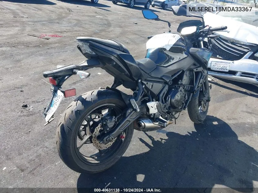 2021 Kawasaki Er650 L VIN: ML5EREL18MDA33367 Lot: 40631138