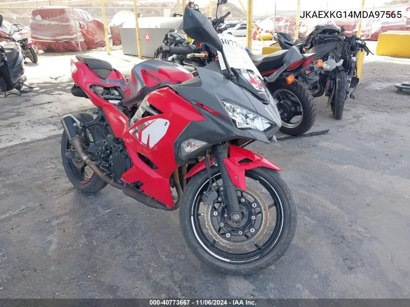 2021 Kawasaki Ex400 VIN: JKAEXKG14MDA97565 Lot: 40773667