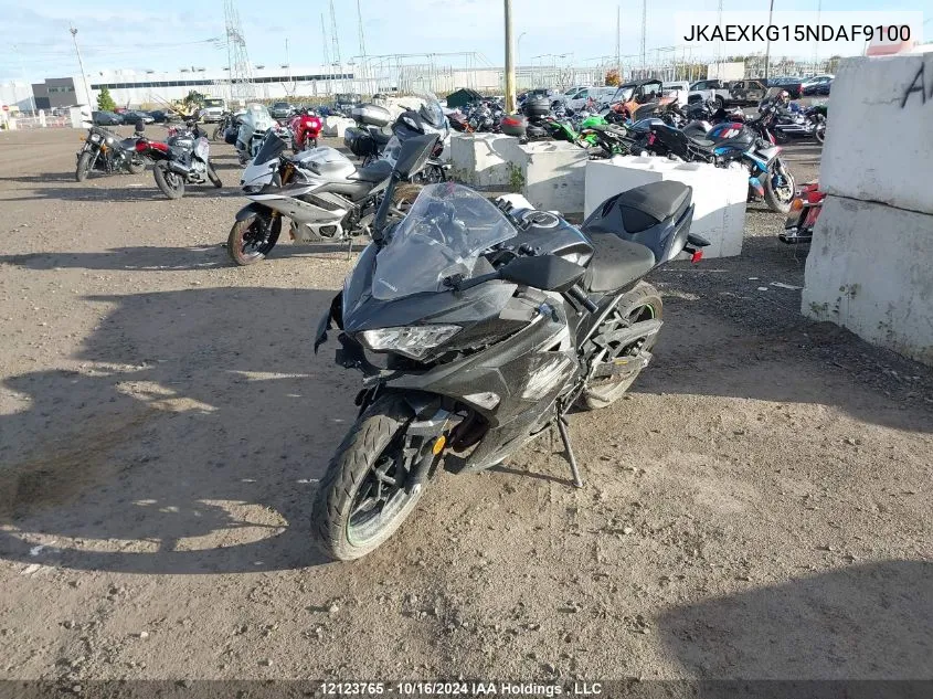 2022 Kawasaki Ex400 VIN: JKAEXKG15NDAF9100 Lot: 12123765