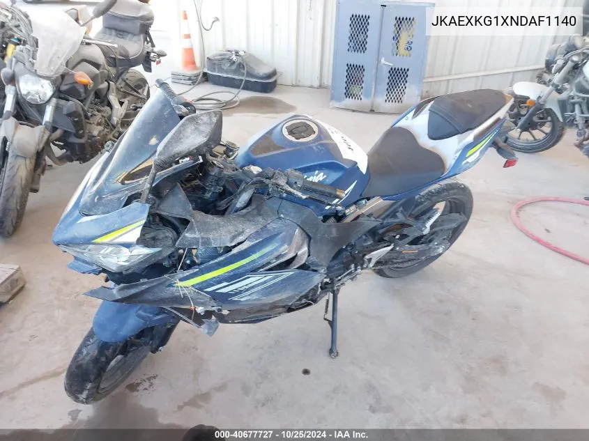 2022 Kawasaki Ex400 VIN: JKAEXKG1XNDAF1140 Lot: 40677727