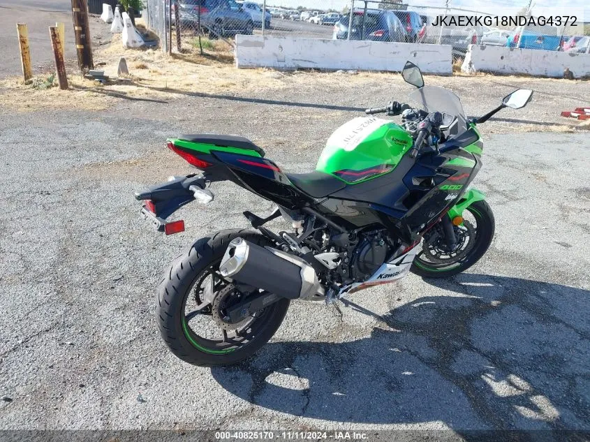 2022 Kawasaki Ex400 VIN: JKAEXKG18NDAG4372 Lot: 40825170