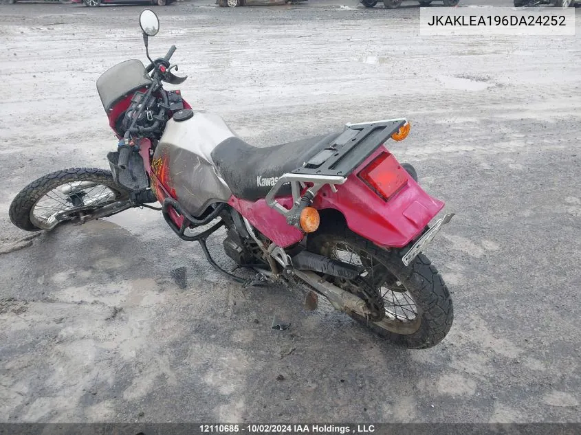 2006 Kawasaki Kl650 A VIN: JKAKLEA196DA24252 Lot: 12110685