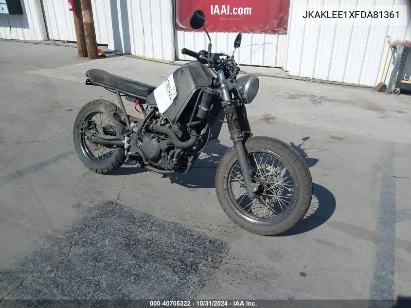 2015 Kawasaki Kl650 E VIN: JKAKLEE1XFDA81361 Lot: 40705322