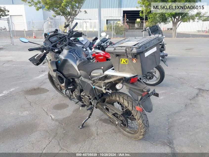 2022 Kawasaki Kl650 L VIN: ML5KLEL1XNDA06015 Lot: 40705039