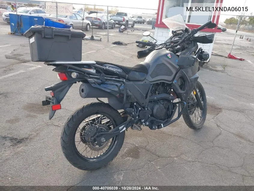 2022 Kawasaki Kl650 L VIN: ML5KLEL1XNDA06015 Lot: 40705039