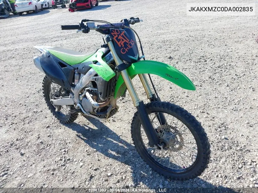 2013 Kawasaki Kx250 Z VIN: JKAKXMZC0DA002835 Lot: 12087393