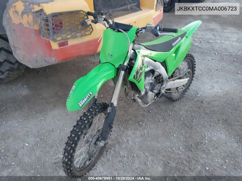 2021 Kawasaki Kx252 C VIN: JKBKXTCC0MA006723 Lot: 40678951