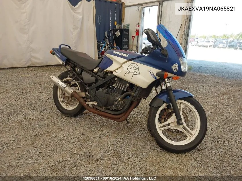 1992 Kawasaki Ex500 VIN: JKAEXVA19NA065821 Lot: 12098651