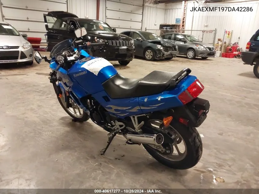 2007 Kawasaki Ex250 F VIN: JKAEXMF197DA42286 Lot: 40617277