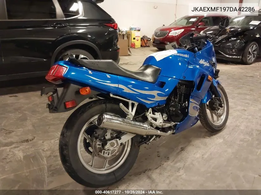 2007 Kawasaki Ex250 F VIN: JKAEXMF197DA42286 Lot: 40617277