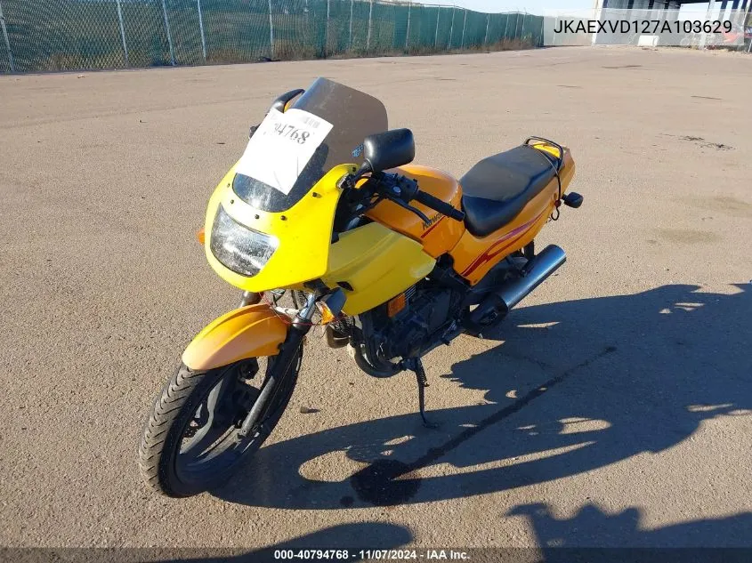 2007 Kawasaki Ex500 D VIN: JKAEXVD127A103629 Lot: 40794768