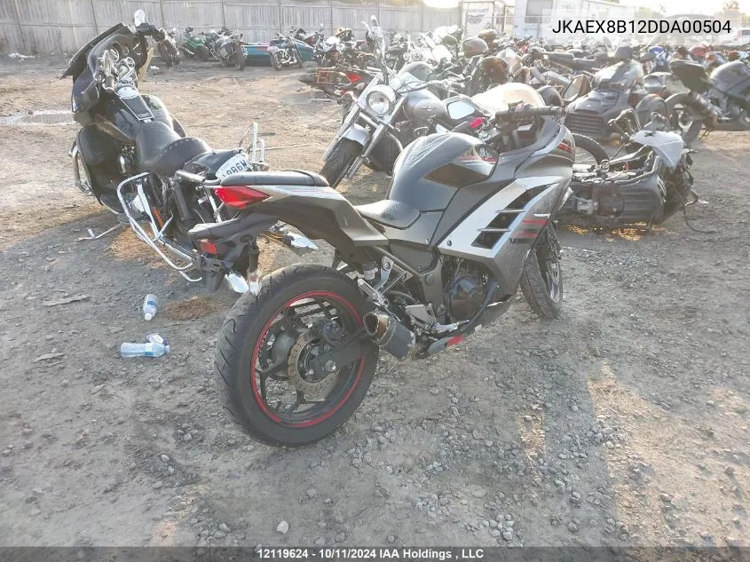 2013 Kawasaki Ex300 B VIN: JKAEX8B12DDA00504 Lot: 12119624