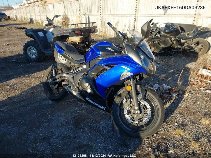 2013 Kawasaki Ex650 F VIN: JKAEXEF16DDA03236 Lot: 12125208