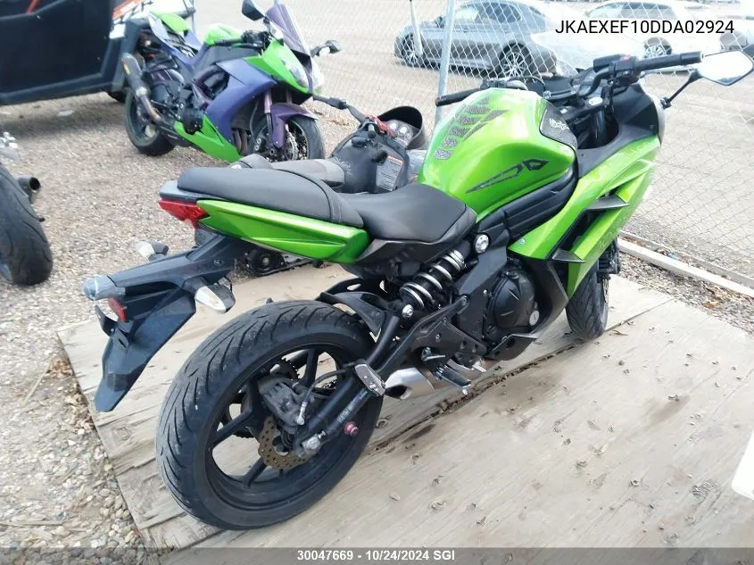 2013 Kawasaki Ex650 F VIN: JKAEXEF10DDA02924 Lot: 30047669