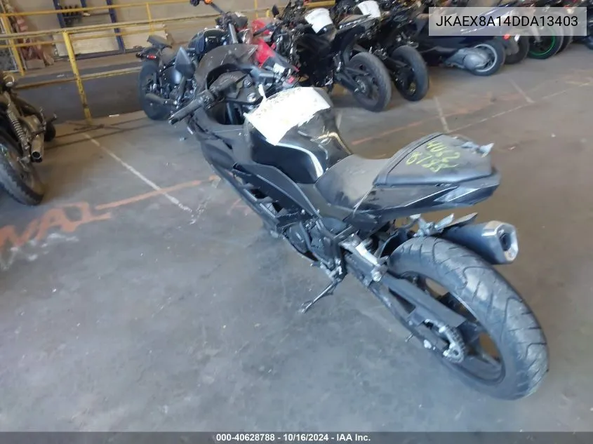 2013 Kawasaki Ex300 A VIN: JKAEX8A14DDA13403 Lot: 40628788