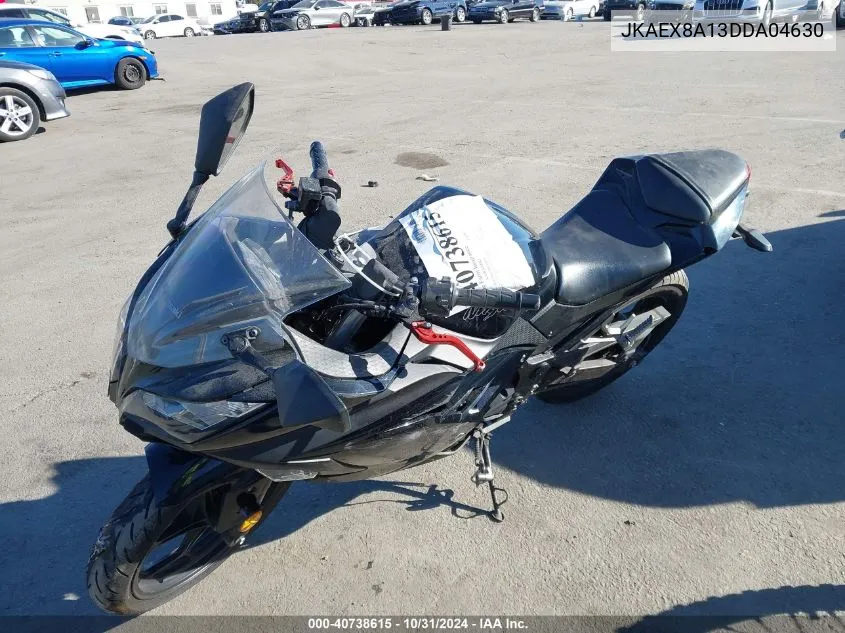 2013 Kawasaki Ex300 A VIN: JKAEX8A13DDA04630 Lot: 40738615