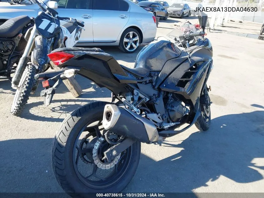 2013 Kawasaki Ex300 A VIN: JKAEX8A13DDA04630 Lot: 40738615