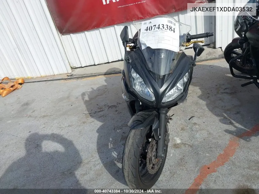 2013 Kawasaki Ex650 F VIN: JKAEXEF1XDDA03532 Lot: 40743384