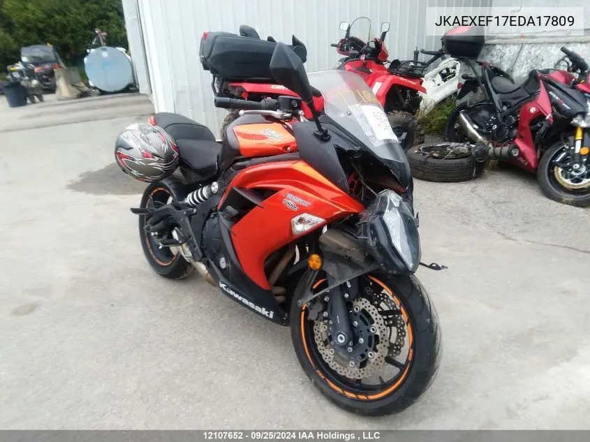 2014 Kawasaki Ex650 F VIN: JKAEXEF17EDA17809 Lot: 12107652