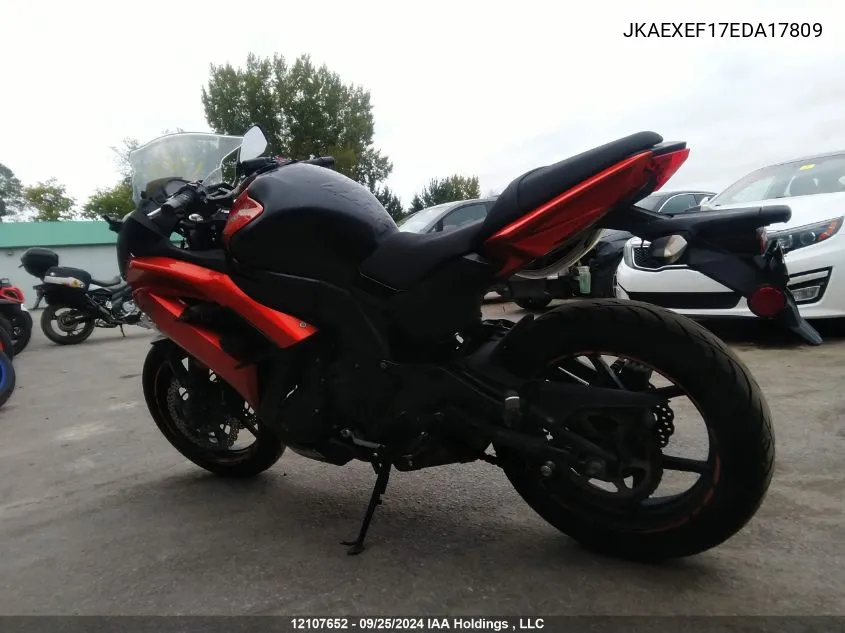 2014 Kawasaki Ex650 F VIN: JKAEXEF17EDA17809 Lot: 12107652