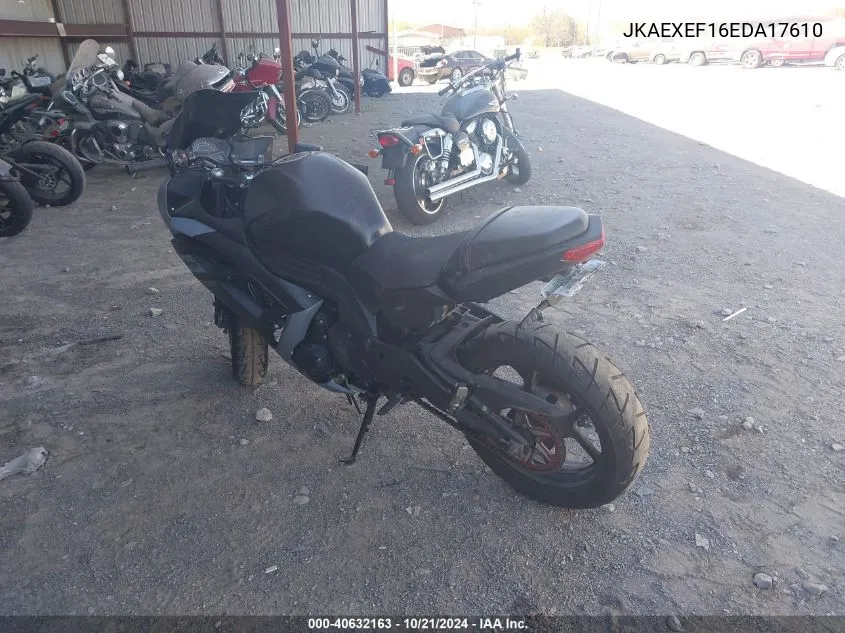 2014 Kawasaki Ex650 F VIN: JKAEXEF16EDA17610 Lot: 40632163