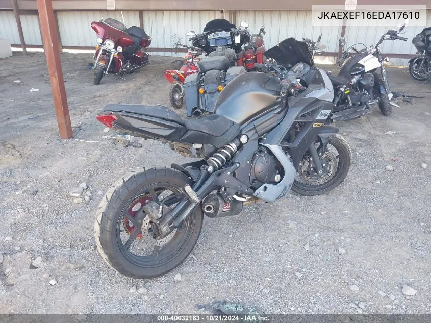 2014 Kawasaki Ex650 F VIN: JKAEXEF16EDA17610 Lot: 40632163