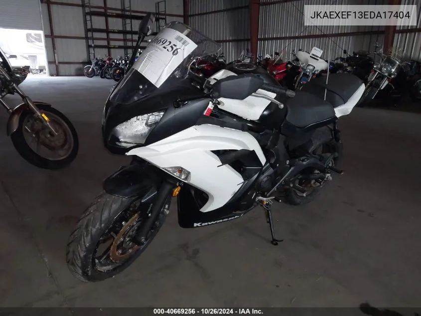 2014 Kawasaki Ex650 F VIN: JKAEXEF13EDA17404 Lot: 40669256