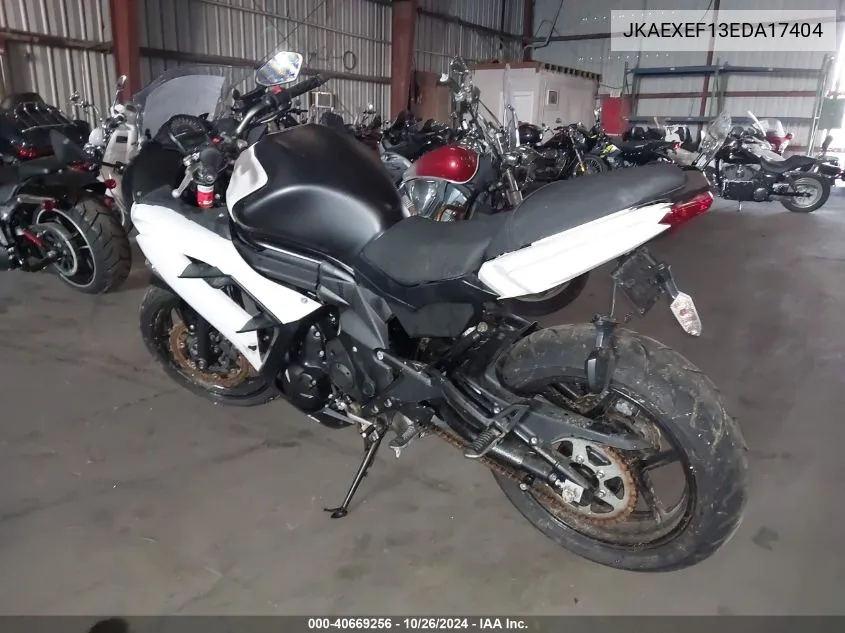 2014 Kawasaki Ex650 F VIN: JKAEXEF13EDA17404 Lot: 40669256