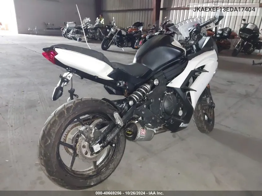 2014 Kawasaki Ex650 F VIN: JKAEXEF13EDA17404 Lot: 40669256