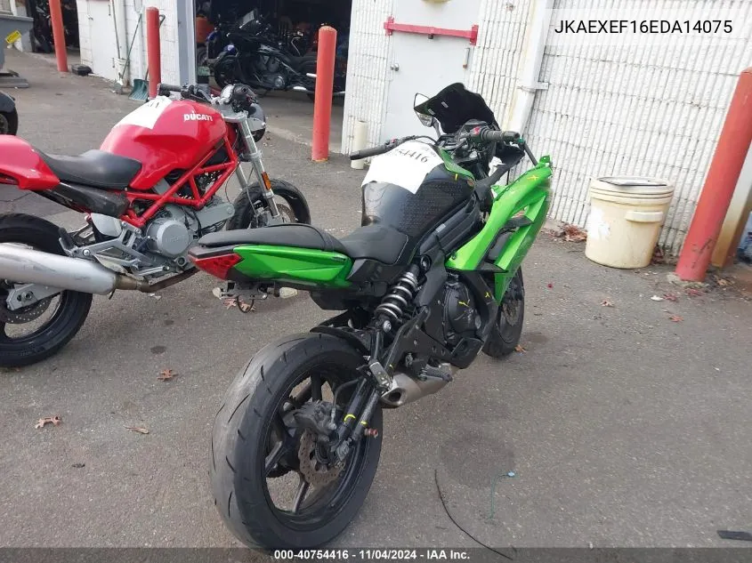 2014 Kawasaki Ex650 F VIN: JKAEXEF16EDA14075 Lot: 40754416