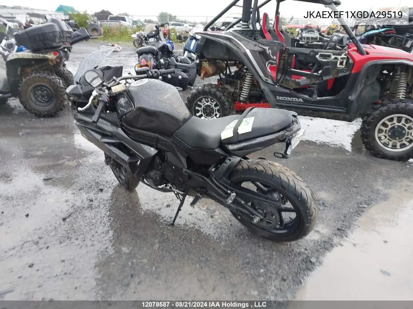 2016 Kawasaki Ex650 F VIN: JKAEXEF1XGDA29519 Lot: 12078587