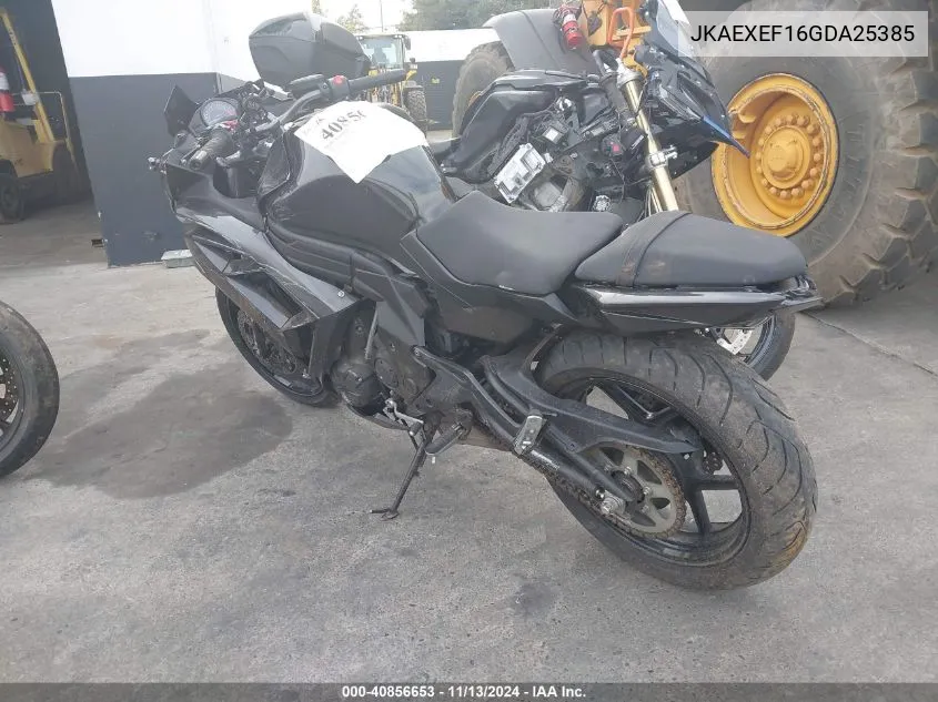 2016 Kawasaki Ex650 F VIN: JKAEXEF16GDA25385 Lot: 40856653