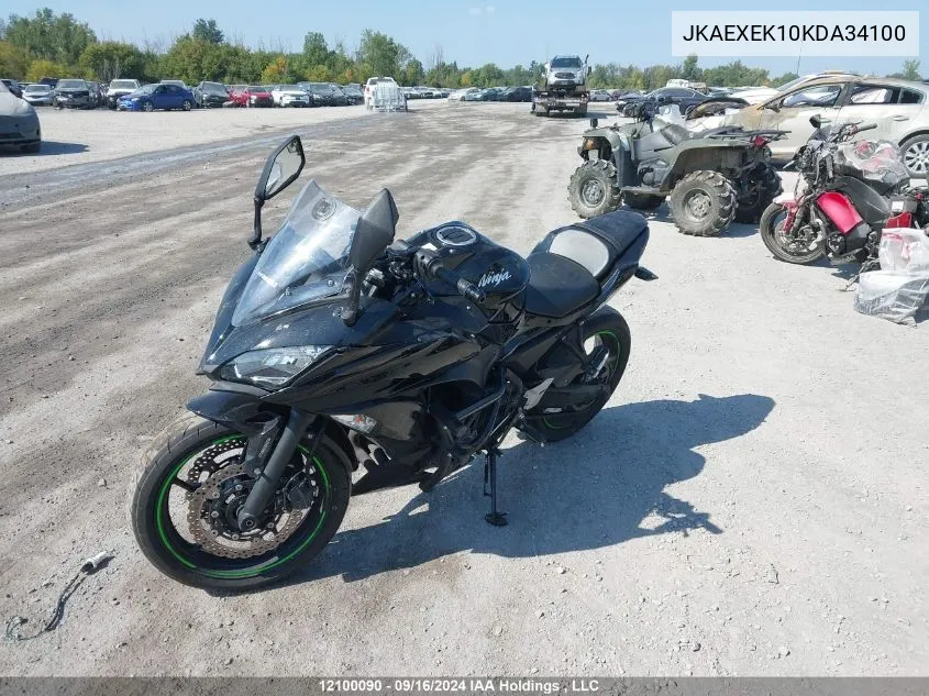 2019 Kawasaki Ex650 F VIN: JKAEXEK10KDA34100 Lot: 12100090