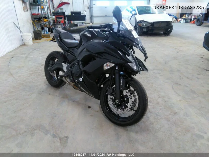 2019 Kawasaki Ex650 F VIN: JKAEXEK10KDA33285 Lot: 12146217