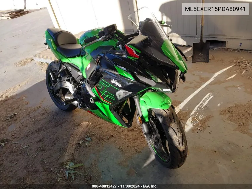 2023 Kawasaki Ex650 R VIN: ML5EXER15PDA80941 Lot: 40812427