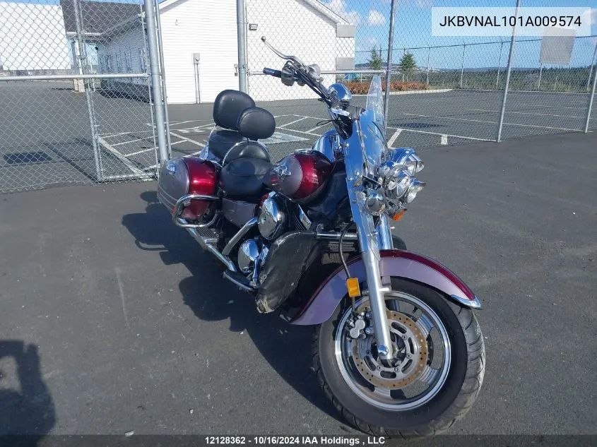 2001 Kawasaki Vn1500 L VIN: JKBVNAL101A009574 Lot: 12128362