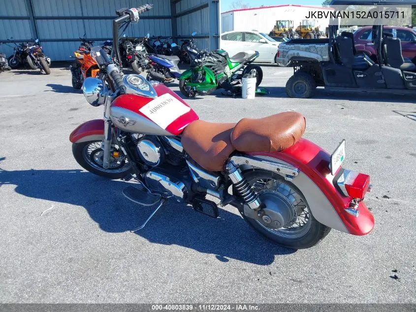 2002 Kawasaki Vn1500 N1 VIN: JKBVNAN152A015711 Lot: 40803839