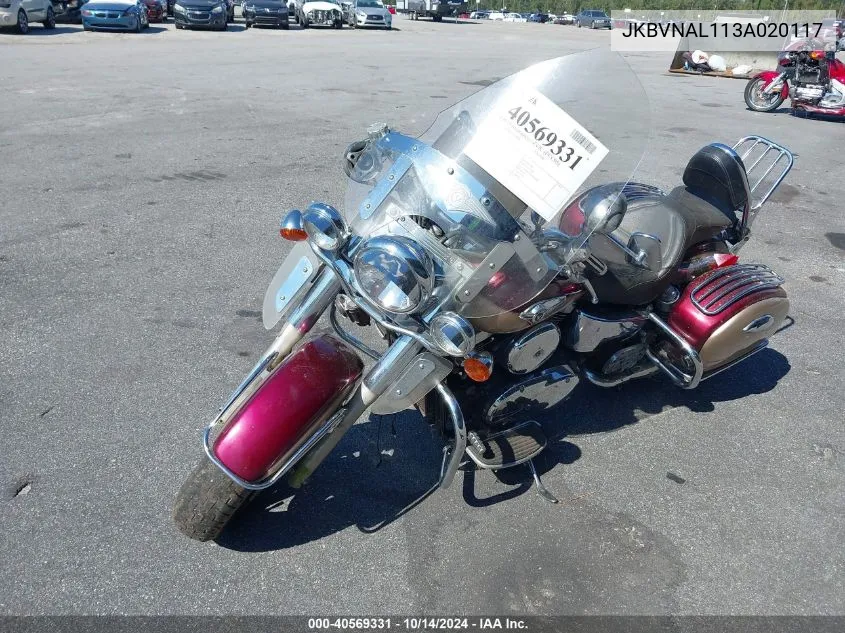 2003 Kawasaki Vn1500 L VIN: JKBVNAL113A020117 Lot: 40569331