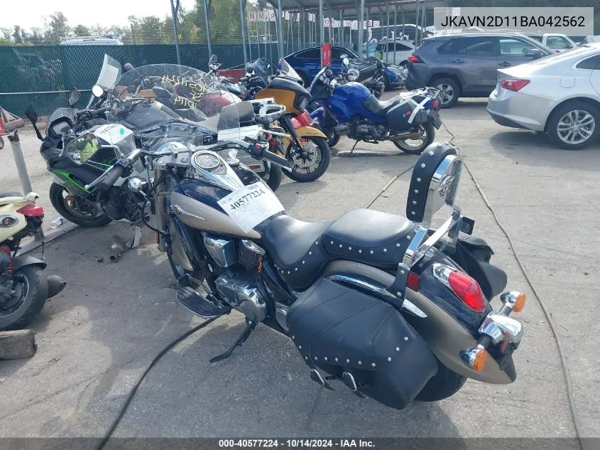 2011 Kawasaki Vn900 D VIN: JKAVN2D11BA042562 Lot: 40577224