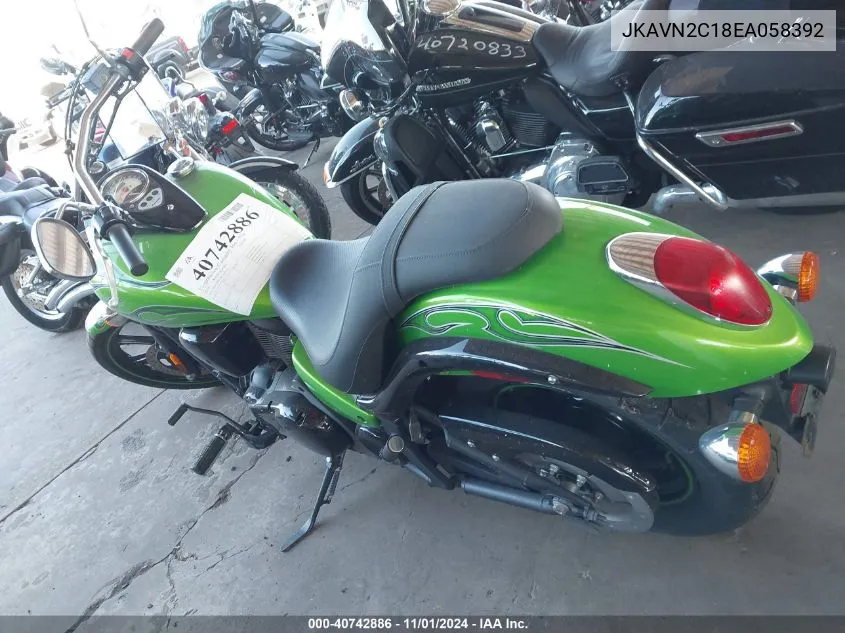 2014 Kawasaki Vn900 C VIN: JKAVN2C18EA058392 Lot: 40742886