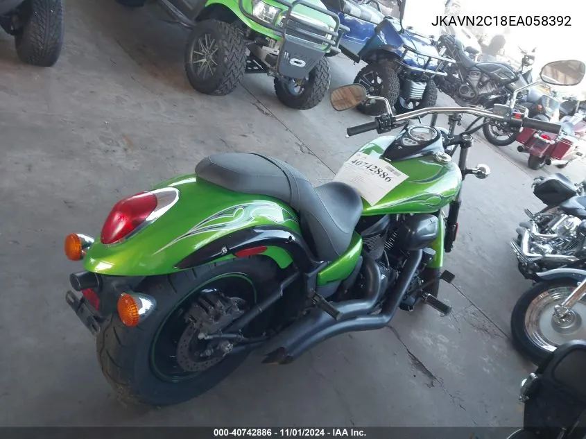 2014 Kawasaki Vn900 C VIN: JKAVN2C18EA058392 Lot: 40742886